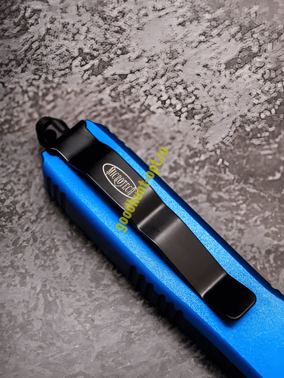 Тактический нож фронтально выкидной автоматический Microtech Синий