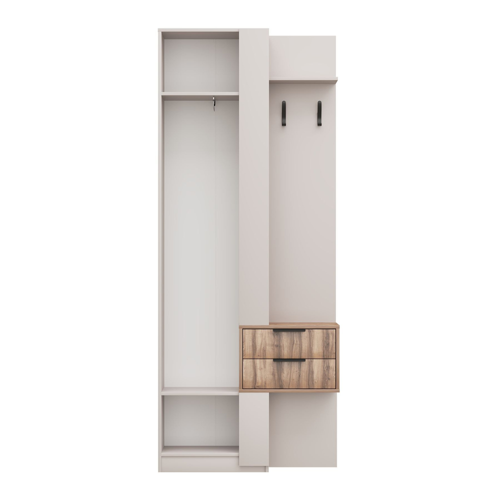 Прихожая с вешалкой и ящиками Кашемир/Авелано Чарли правый 90х35х220 см