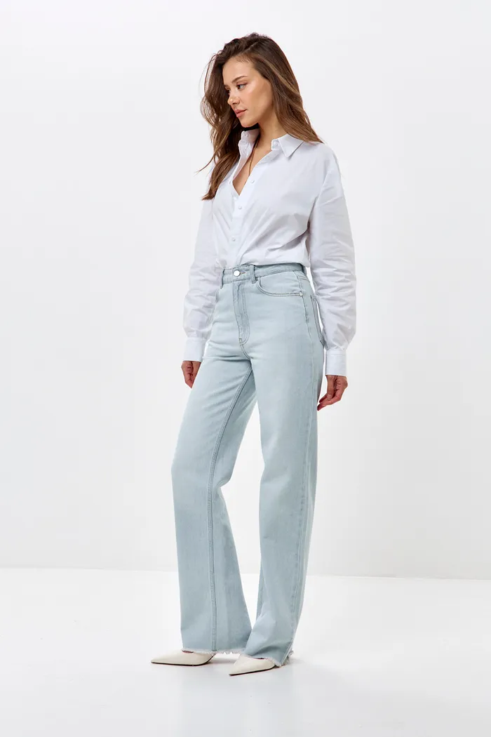 Джинсы Wide Leg голубого цвета