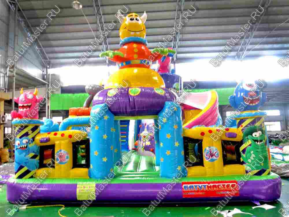 Коммерческий батут "Космические зверята" 16*8*7 м