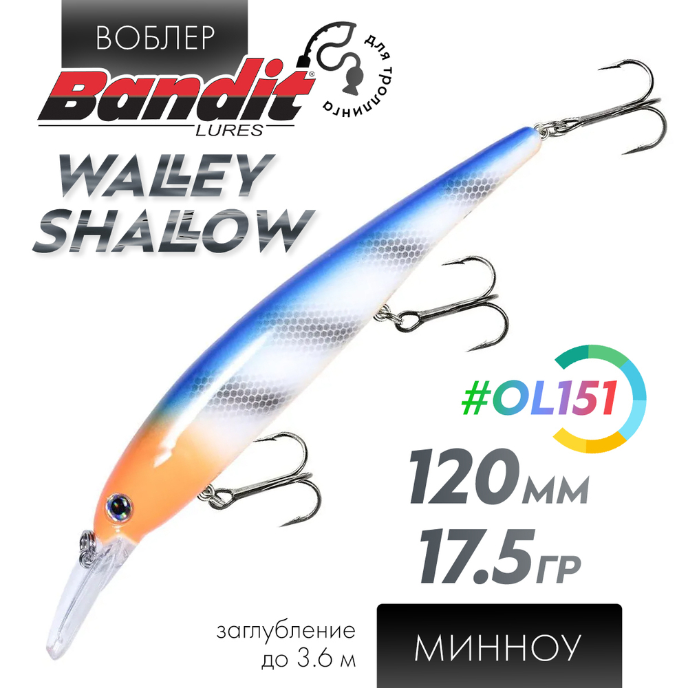 Воблер Bandit Walleye Shallow (120мм, 17.5гр)