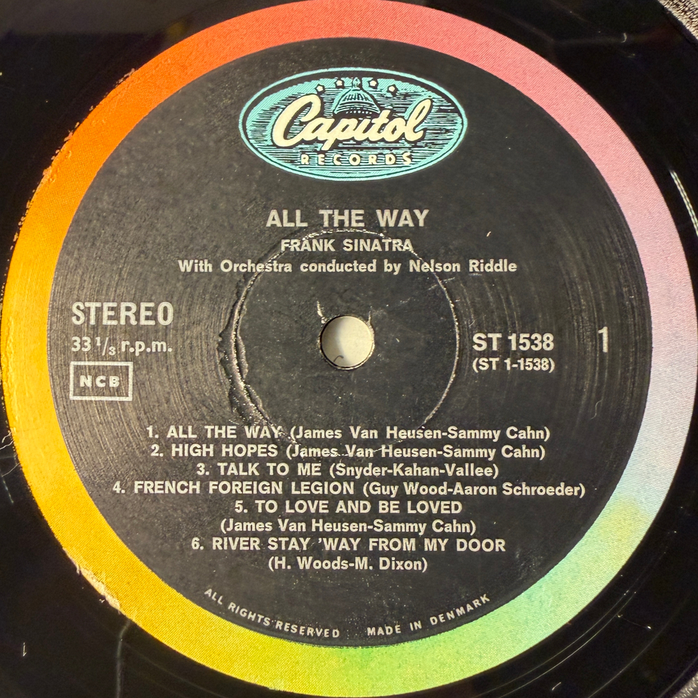 Frank Sinatra ‎– All The Way (Дания 1961г.)