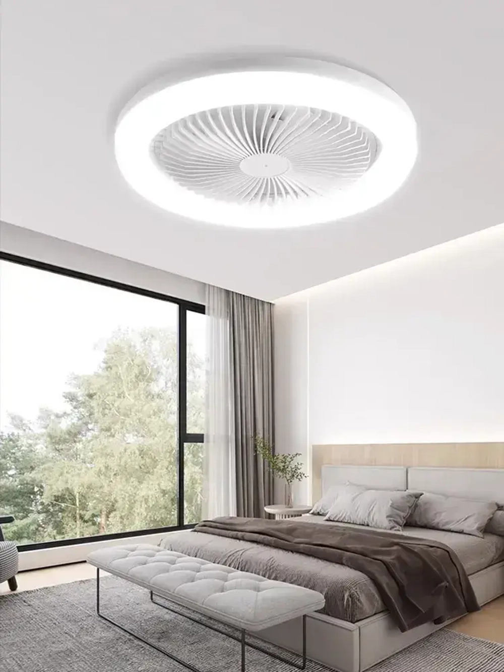 Подвесная люстра-вентилятор с пультом ДУ, E27, 20.5 Вт, LED , 3 скорости, белый