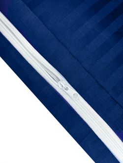 Наволочка комплект 2шт сатин-страйп Milky Garden "Dark blue" 50x70 см на молнии