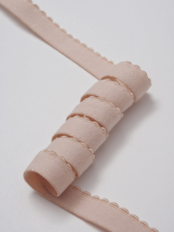 Резинка отделочная ажурная серебристый пион ширина 12 мм с учетом фестона