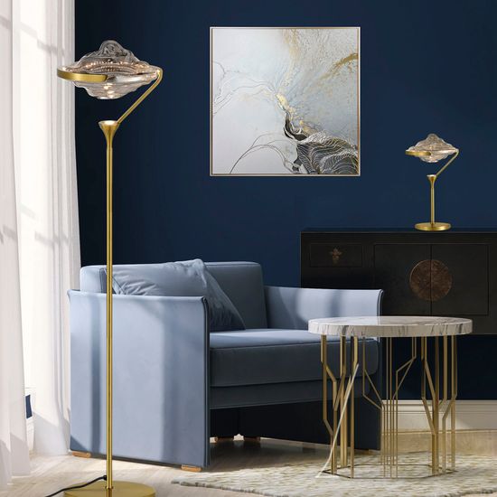 SL6115.304.01 Прикроватная лампа ST-Luce Латунь/Дымчато-Серый LED 1*19W 3000K AMARA