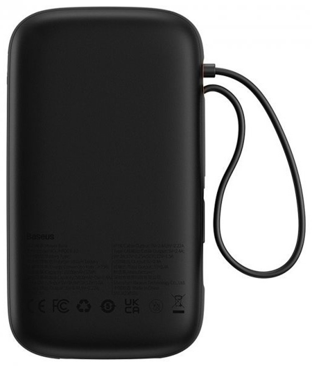 Внешний аккумулятор Baseus Qpow2 Dual-Cable 2C+L+U 22.5W P10055002113-00 20000 мАч черный
