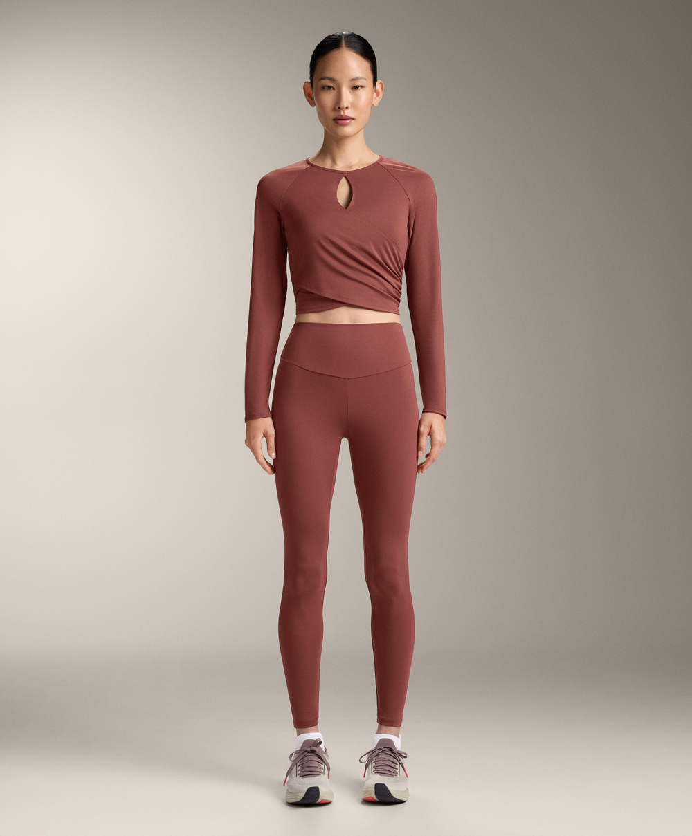 Oysho Лонгслив Comfortlux, линялый махагон