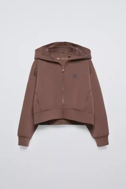 ZARA ТОЛСТОВКА ИЗ МЯГКОЙ ТКАНИ, КОРИЧНЕВЫЙ