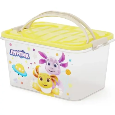 Контейнер Лунтик 15л прямоугольный с крышкой (комплект 8 шт)