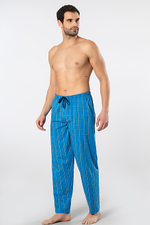 Брюки домашние мужские голубой крупная клетка