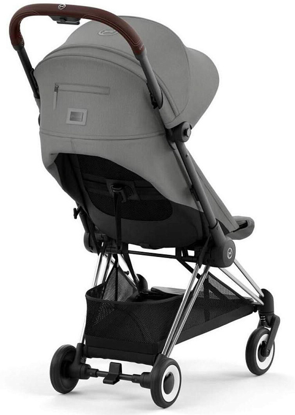 Коляска Cybex Coya Chrome Frame Cloud G i-Size Moon Black Plus 2 в 1 Mirage Grey с дождевиком