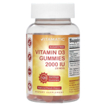 Vitamatic, Жевательные таблетки с витамином D3, натуральный персиковый вкус, 2000 МЕ (50 мкг), 120 жевательных таблеток