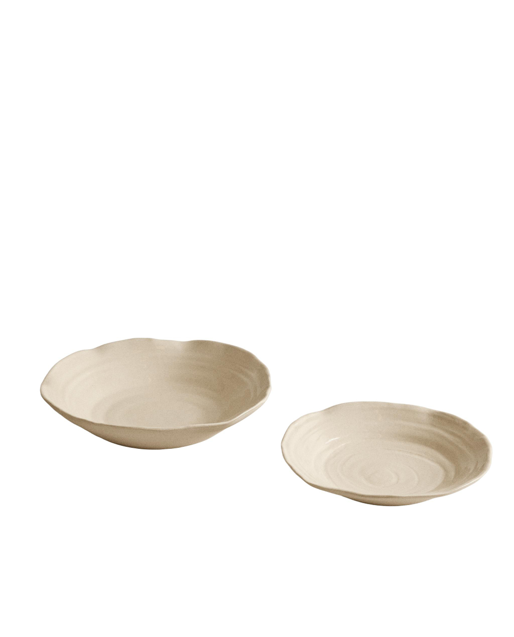 Zara Home Поднос из керамики, цвет кремовый, 31 см