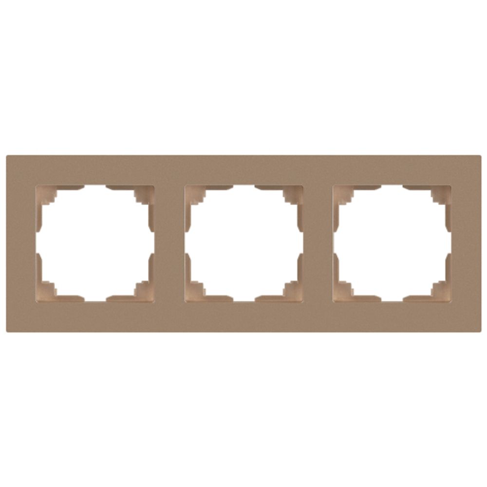 Рамка для розеток и выключателей Intro Accent 6-503-04 на 3 поста, СУ, шампань | Intro