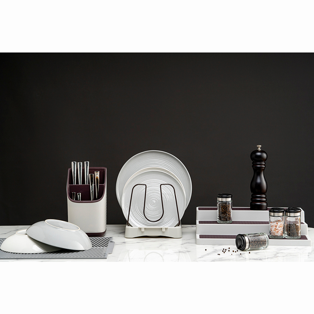 Органайзер для посуды ronja, 26,8х20,5 см, светло-серый/темно-сливовый