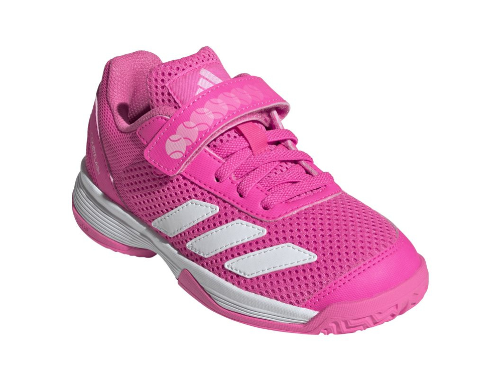 Детские Кроссовки теннисные  Adidas Courtflash K - lucid pink/cloud white/lucid pink