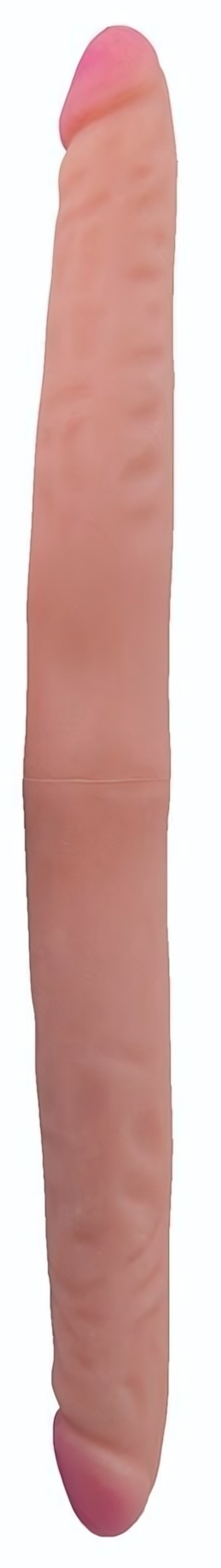 Двусторонний фаллоимитатор из неоскин - 42,5 см. (Цвет: телесный)