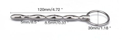 Металлический уретральный плаг с кольцом (Цвет: серебристый)