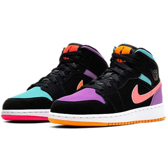 Иордания Air Jordan 1 Детские баскетбольные кроссовки МИД Топ Юнисекс