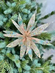 Ветвь-цветок Кариота бирюзовая 30 см., 1 шт., Christmas DeLuxe (86735)