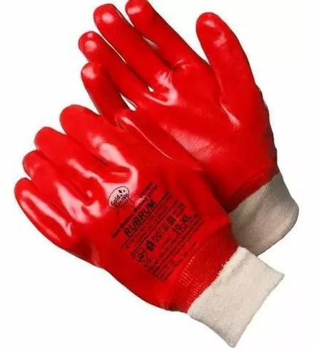 Перчатки МБС с ПВХ покрытием с манжетом-резинкой р.10 (XL) Rubrum (маслобензостойкие) /GM1001P10