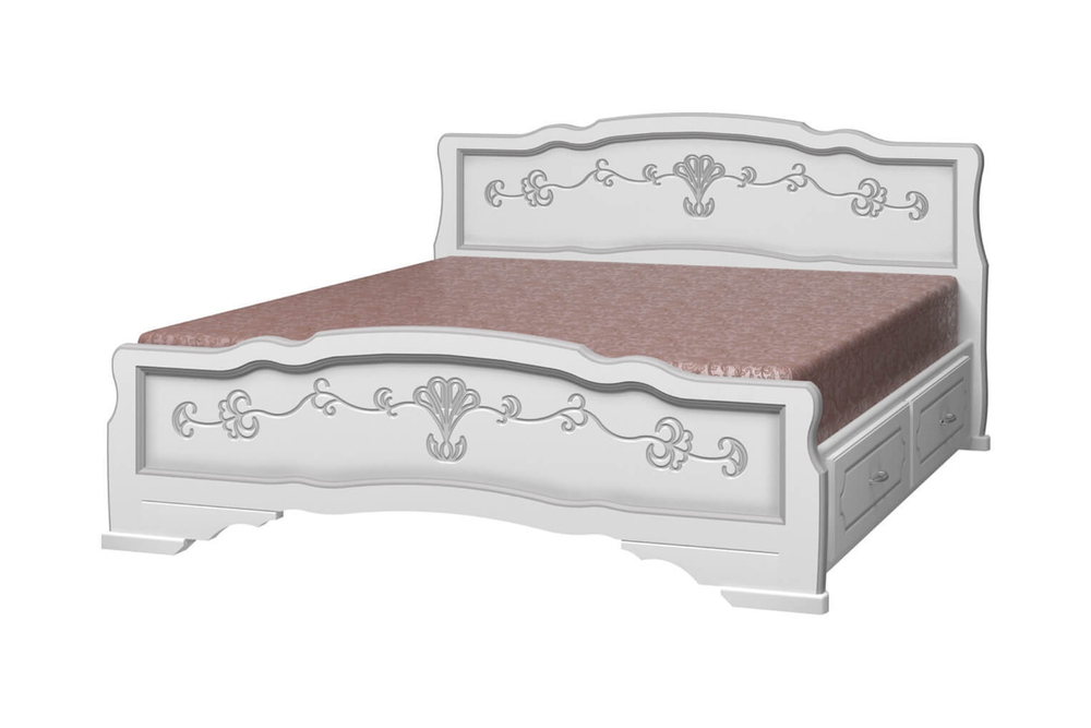 Кровать Карина 6 с ящиками (массив сосны)