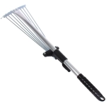 Грабли веерные малые алюминиевые раздвижные 9 зубьев с телескопическим черенком 730мм ДоброСад