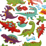 Наклейки выпуклые "Динозавры" 20*10см.