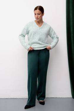 Джемпер женский 4711з, бело-зеленый #521БЗ034711з