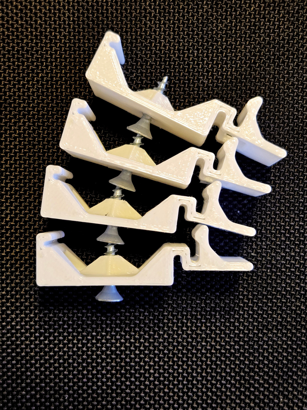 Универсальное крепление для корпусов на динрейку, комплект из 4-х шт., 3D печать, белый