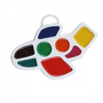 Акварель Луч медовая, 8 цветов, без кисти, пластик. упаковка, "Кроха. Самолетик"