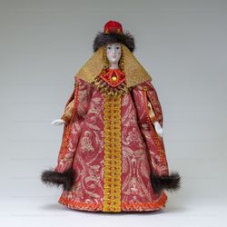 Сувенирная кукла Княжна в зимней телогрее