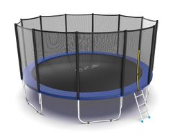 EVO JUMP External 16ft (Blue) Батут с внешней сеткой и лестницей, диаметр 16ft (синий)