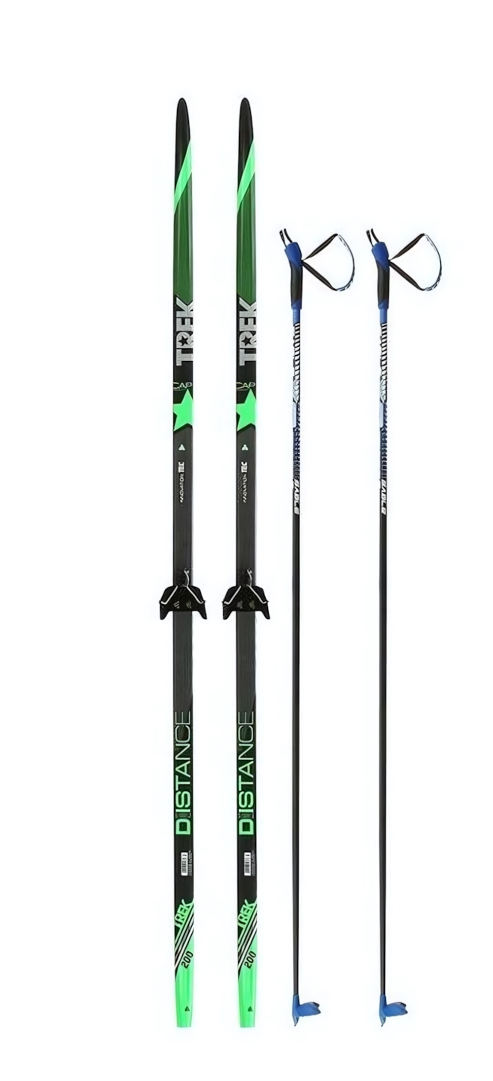 Лыжи (в комплекте лыжи пластик - 160 см, палки 100% стекловолокно - 120 см) STC с креплением NN75