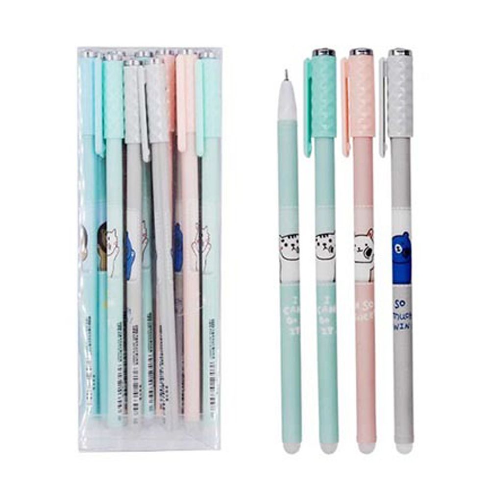 Ручка гелевая, пиши-стирай, Basir, синие чернила, серия "Котики", разноцветный корпус Ручка гелевая, пиши-стирай, Basir, синие чернила, серия "Котики", разноцветный корпус