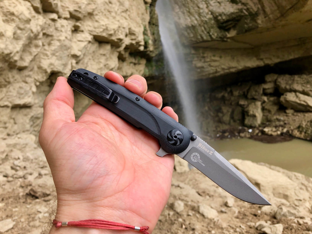 Складной нож Biker Z M390 Black G10 StoneWash