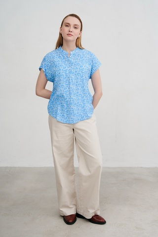 Голубая вискозная блуза Тамбовчанка