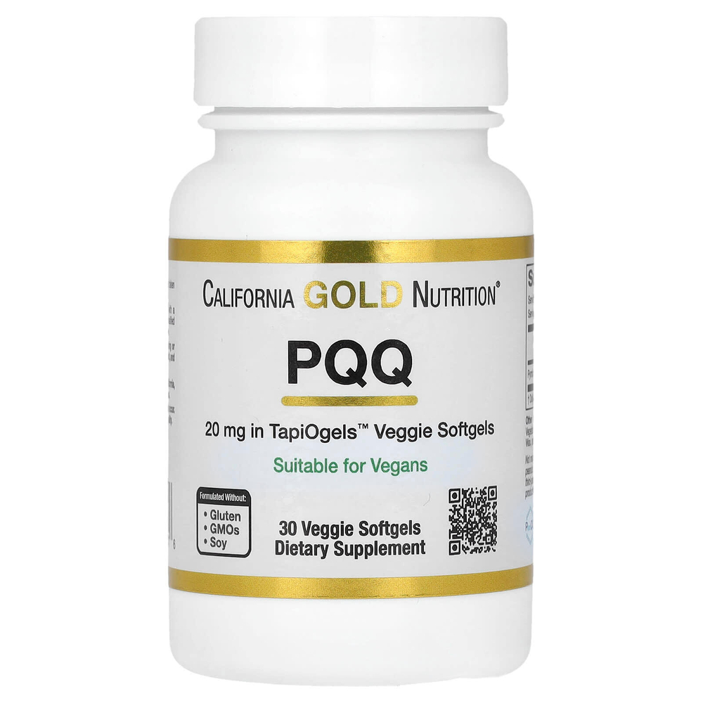 California Gold Nutrition, пирролохинолинхинон, 20 мг, 30 растительных капсул
