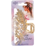 Заколка - краб для волос на блистере «LAVITA», веточка, цвет серебро и золото, 11*5,5см