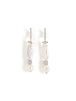 Серьги "Flat pearls" Silver