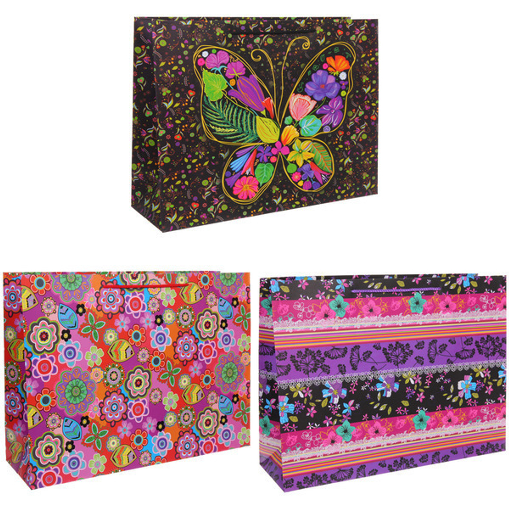Пакет подарочный «Яркие краски» 50*37*15 см, микс
