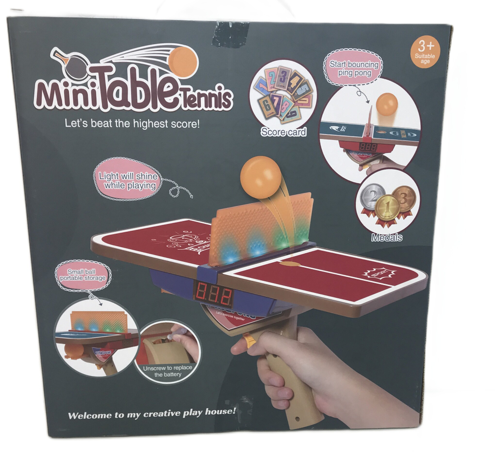 Игра Мини стол-Теннис с подсветкой и счетом, цвет красный (909E-1)