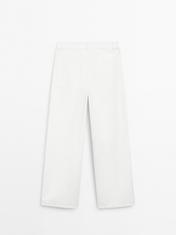Massimo Dutti Брюки из смесового хлопка, белый