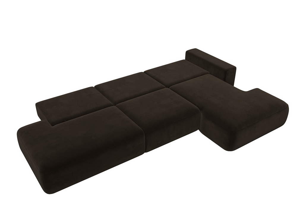Диван угловой Лига-036 НПБ Модерн Лонг правый угол МИКРОВЕЛЬВЕТ Коричневый