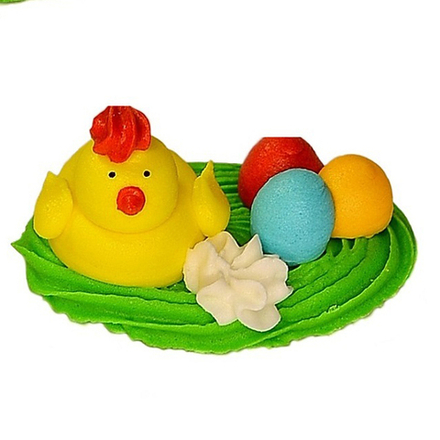Сахарная фигурка объемная "ЦЫПЛЕНОК пасхальный в гнезде"