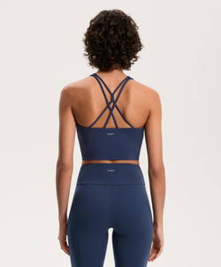 Oysho Майка Comfortlux с чашками и полосками на спине, морской синий