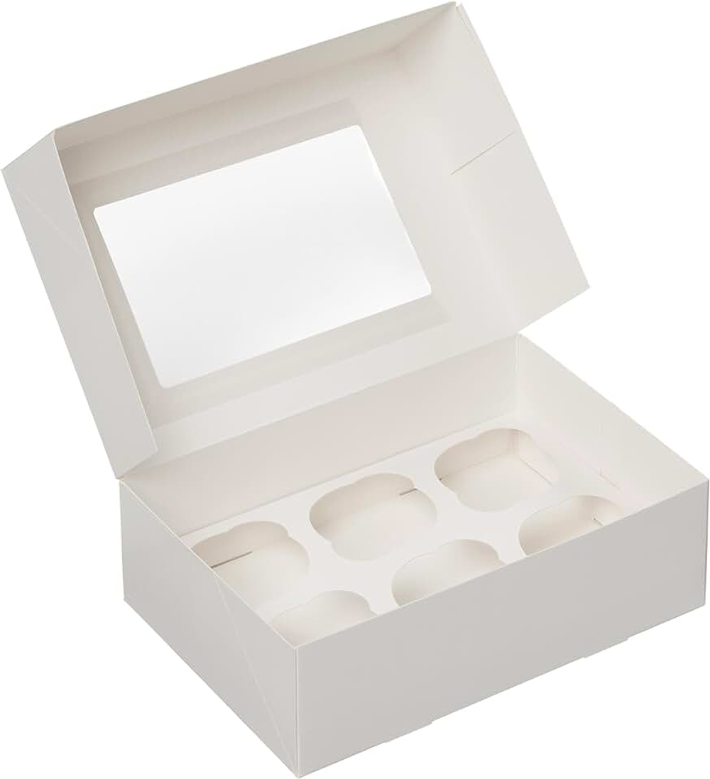 Коробка для капкейков 6 шт с окошком 250*170*100 мм (белый)