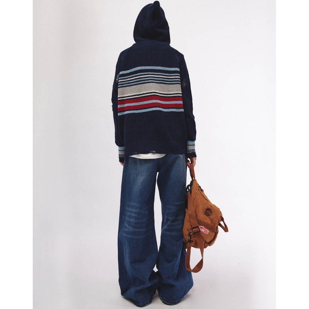 Свитер БИЧ с капюшоном синий