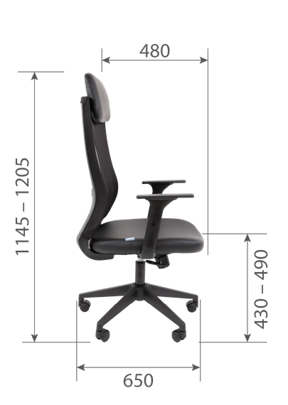 Офисное кресло Chairman 500LT Россия экокожа черный/TW-01 черный